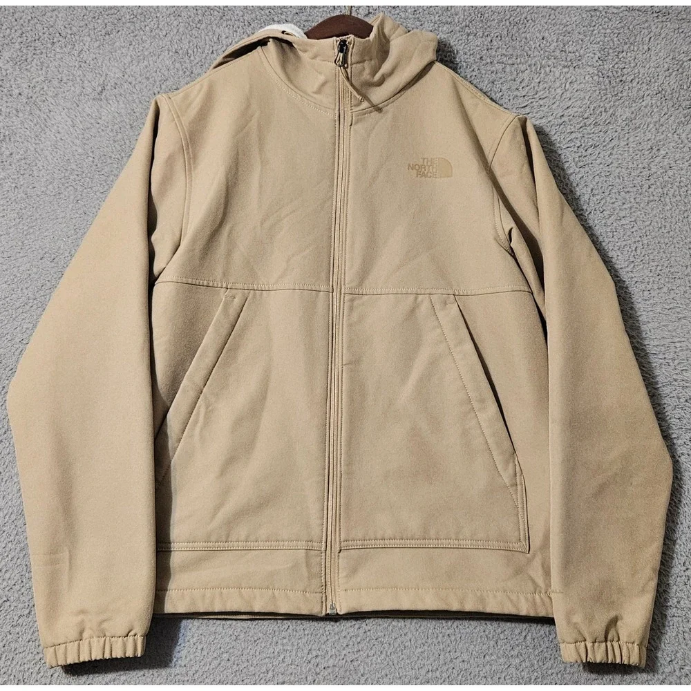 North Face Camden Thermal Hoodie Zip Up Jacket Men's Small Beige Windfall